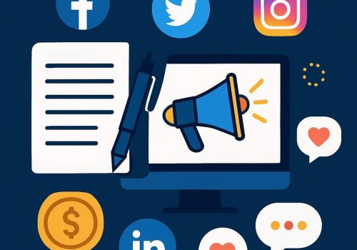 A display of social media and cotent marketing